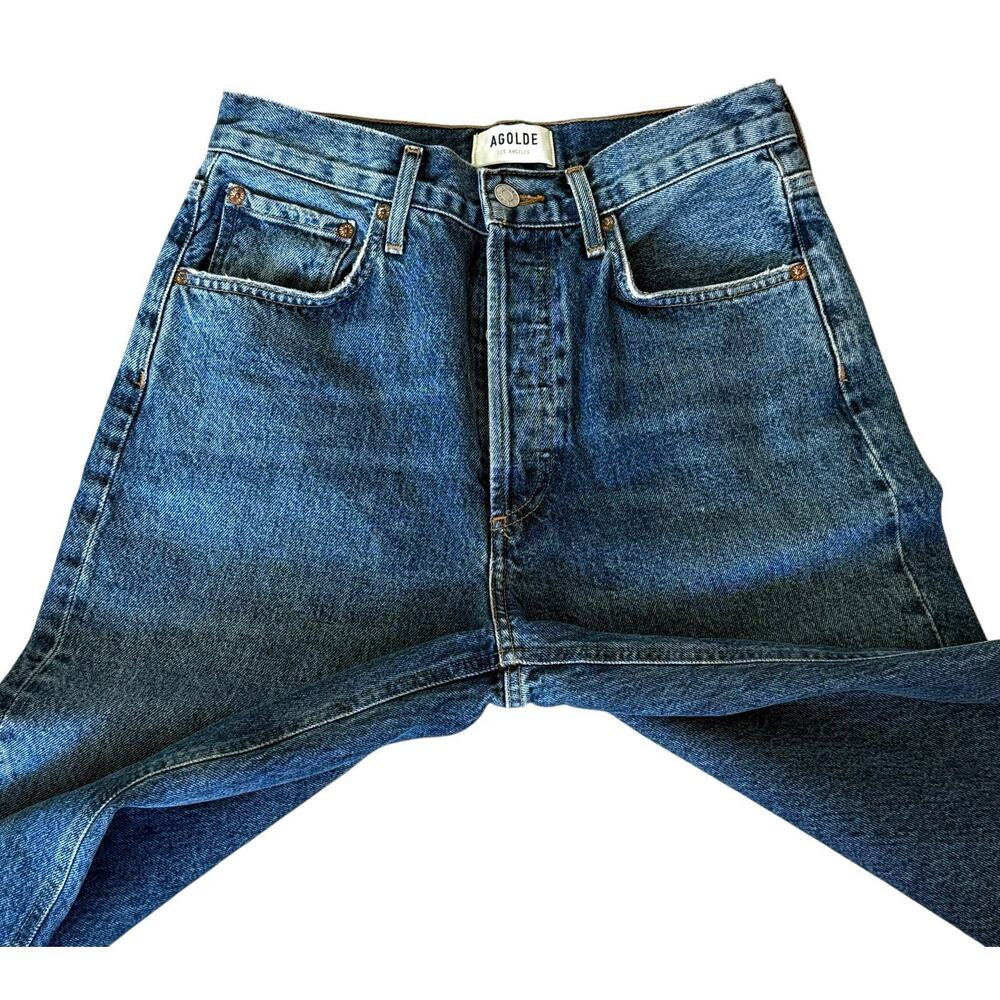 Agolde Dame High Rise Button Fly Wide Leg Jeans Control Size 25 Baggy Skater - Picture 5 of 16